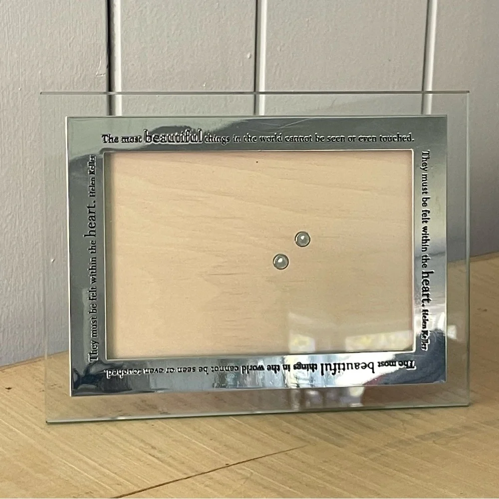 $5 SALE Helen Keller Quote Inspirational Glass Metal Photo Frame Home Accent